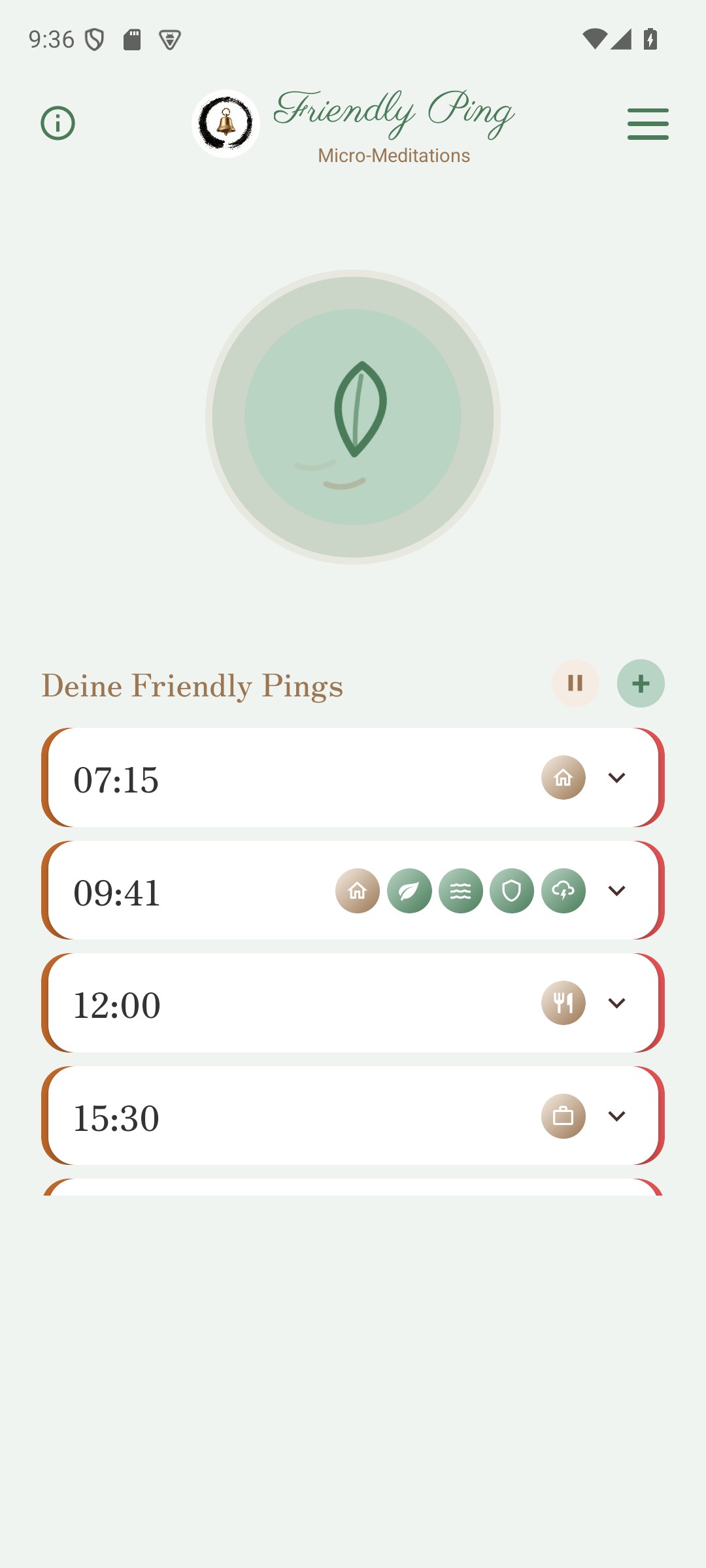 Der Startbildschirm der App mit den Ping-Zeiten.